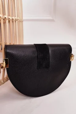 Sale Boto Skórzana Torebka Z Odpinanymi Paskami VERA PELLE Czarna