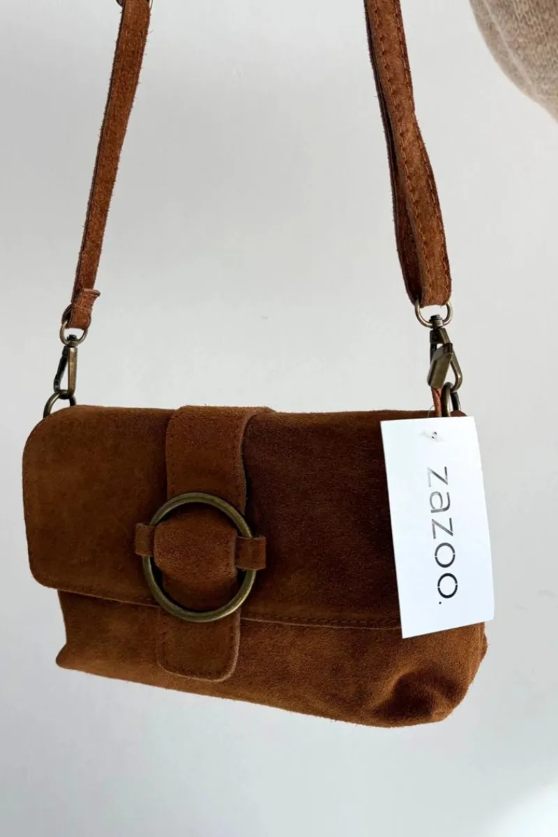 Listonoszki>Boto Skórzana Zamszowa Mała Torebka Camel Jessel Brązowy