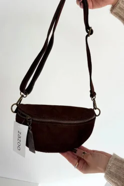 Clearance Boto Skórzana Zamszowa Torebka Nerka Czekoladowa Wessa Brązowy