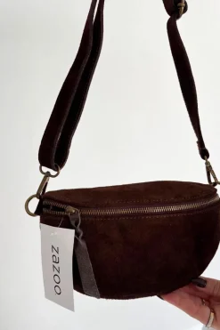 Clearance Boto Skórzana Zamszowa Torebka Nerka Czekoladowa Wessa Brązowy