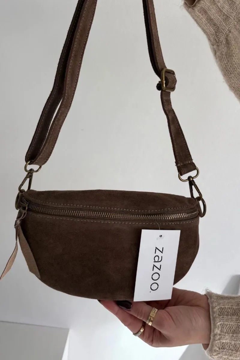 Clearance Boto Skórzana Zamszowa Torebka Nerka Czekoladowa Wessa Brązowy