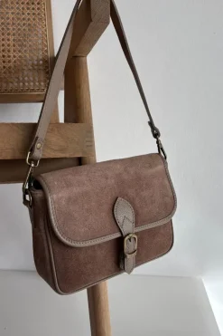 Online Boto Skórzana Zamszowa Torebka Listonoszka Ciemnobeżowa Norla Brązowy