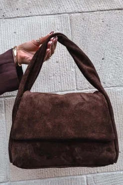 Hot Skórzana Zamszowa Torebka Czekoladowa Monelle Listonoszki