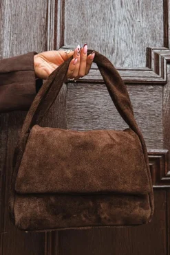 Hot Skórzana Zamszowa Torebka Czekoladowa Monelle Listonoszki