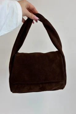 Hot Skórzana Zamszowa Torebka Czekoladowa Monelle Listonoszki