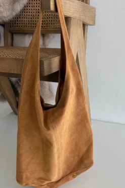 Best Skórzana Zamszowa Torebka Camel Rilith Torebki Klasyczne