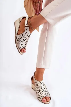 Sandały Ażurowe|Sandały Na Koturnie><noscript><img width=