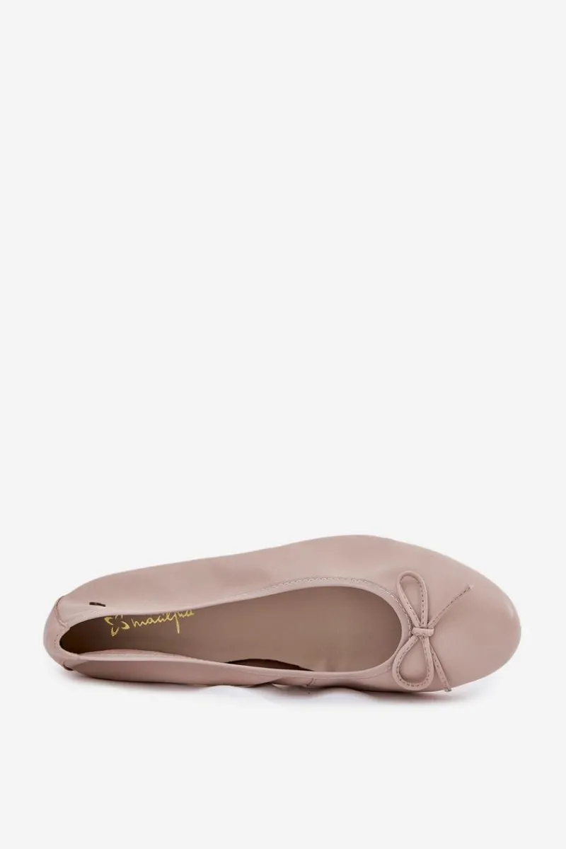 Discount Skórzane Baleriny Damskie P6800-04 Beżowe Damskie Baleriny Skórzane|Baleriny Klasyczne
