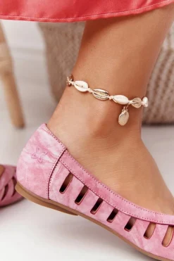 Outlet Maciejka Skórzane Baleriny Czerwone 04506-28