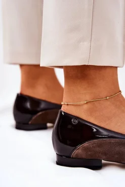 Baleriny Skórzane|Baleriny Klasyczne></noscript>Monnari Skórzane Baleriny 0920-017 Brązowe