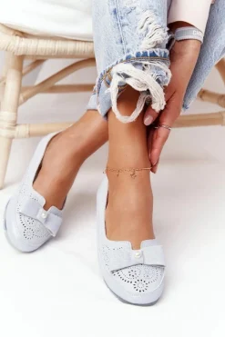 Baleriny Skórzane|Baleriny Klasyczne>Evento Skórzane Baleriny RIO FLORE Eco-Friendly Jasnoniebieskie