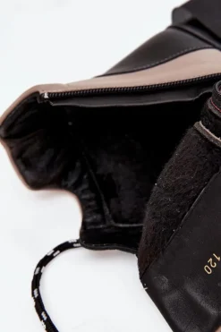 Artiker Skórzane Botki Damskie Na Platformie Ocieplane 55C0884 Beżowe