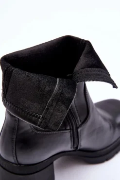 Czarne Botki|Botki Zimowe Damskie><noscript><img width=