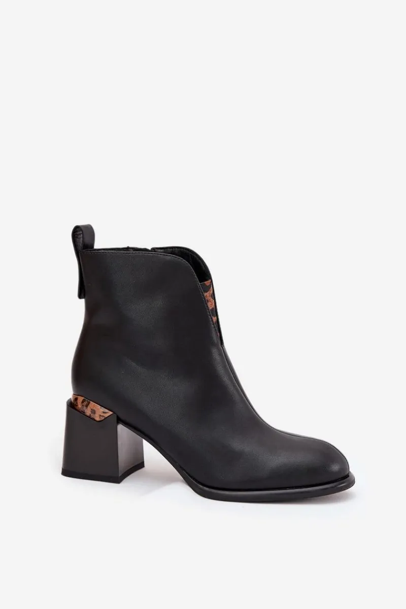 Botki Ocieplane|Czarne Botki>Buty damskie Vinceza Skórzane Botki Damskie Na Słupku Vinceza 66811 Czarne Czarny