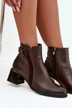 Botki Ocieplane|Brązowe I Beżowe Botki><noscript><img width=