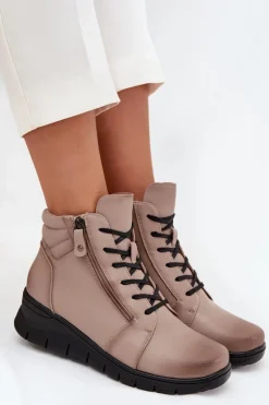 Botki Ocieplane|Botki Skórzane></noscript>Buty damskie Vinceza Skórzane Botki Damskie Na Koturnie Ocieplane Vinceza 39963 Beżowe Beżowy