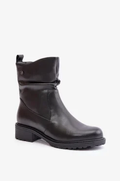 Botki Ocieplane|Botki Skórzane></noscript>Buty damskie Vinceza Skórzane Botki Damskie Ocieplane Z Marszczeniem Czarne Vinceza 66714