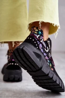 Discount Maciejka Skórzane Botki Z Cętkami 05660-20 Czarne