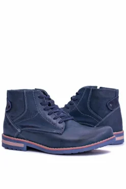 Best Boto Skórzane Botki Męskie Z Zamkiem Ocieplane Komodo 731