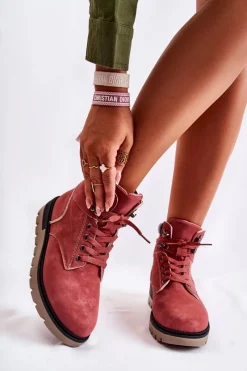 Best Skórzane Botki Na Platformie Czerwone Ressa Damskie Czarne Botki|Botki Zimowe Damskie