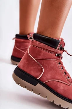 Best Skórzane Botki Na Platformie Czerwone Ressa Damskie Czarne Botki|Botki Zimowe Damskie