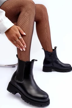 Clearance Skórzane Botki Sztyblety Na Suwak Czarne Pitrese Damskie Brązowe I Beżowe Botki|Botki Płaskie