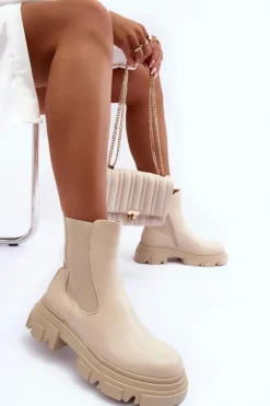 Brązowe I Beżowe Botki|Botki Płaskie><noscript><img width=