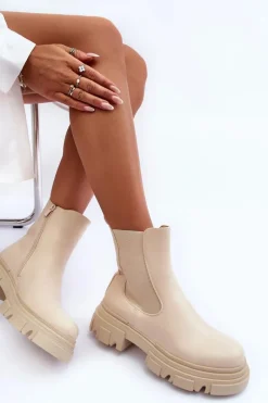 Brązowe I Beżowe Botki|Botki Płaskie><noscript><img width=