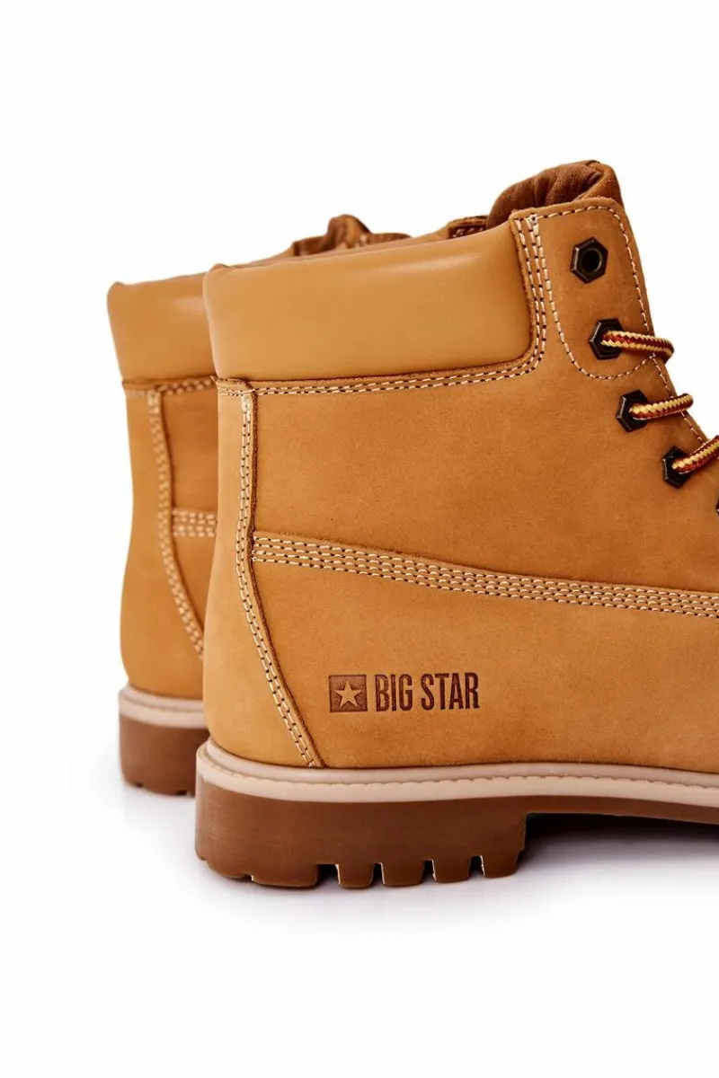 Botki Męskie>Big Star Shoes Skórzane Botki Trapery Big Star II174264 Camel