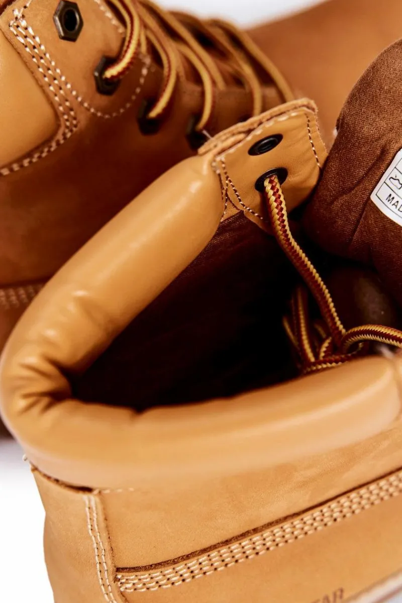 Botki Męskie>Big Star Shoes Skórzane Botki Trapery Big Star II174264 Camel