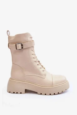 Botki Sznurowane|Brązowe I Beżowe Botki><noscript><img width=