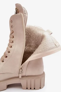 Botki Sznurowane|Brązowe I Beżowe Botki><noscript><img width=