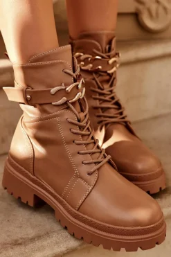 Brązowe I Beżowe Botki|Botki Płaskie><noscript><img width=