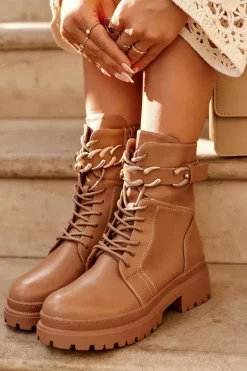 Brązowe I Beżowe Botki|Botki Płaskie><noscript><img width=