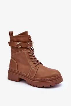 Brązowe I Beżowe Botki|Botki Płaskie><noscript><img width=