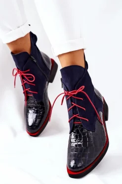 Botki Sznurowane|Czarne Botki><noscript><img width=