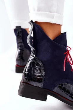 Botki Sznurowane|Czarne Botki><noscript><img width=