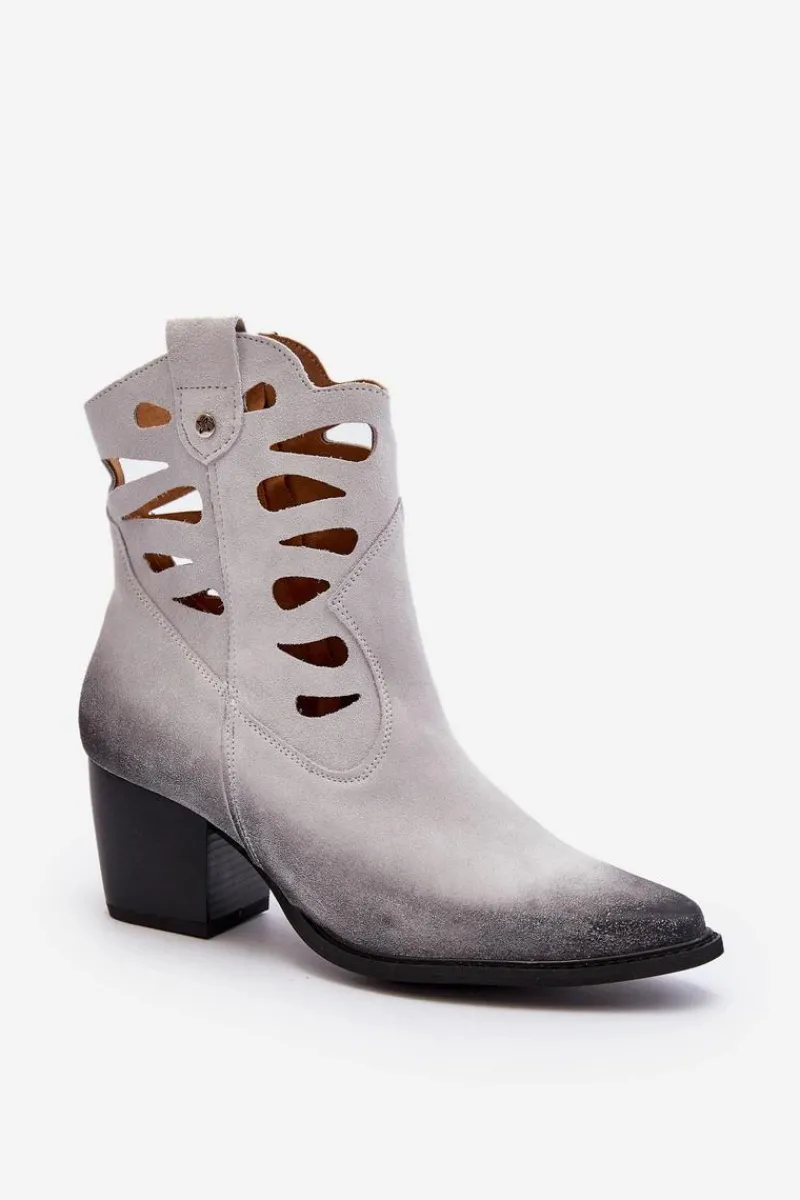 Botki Wiosenne|Botki Maciejka>Maciejka Skórzane Botki Z Wycięciami 06412-11 Białe