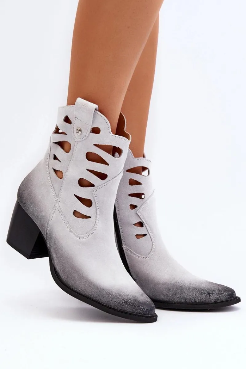 Botki Wiosenne|Botki Maciejka>Maciejka Skórzane Botki Z Wycięciami 06412-11 Białe