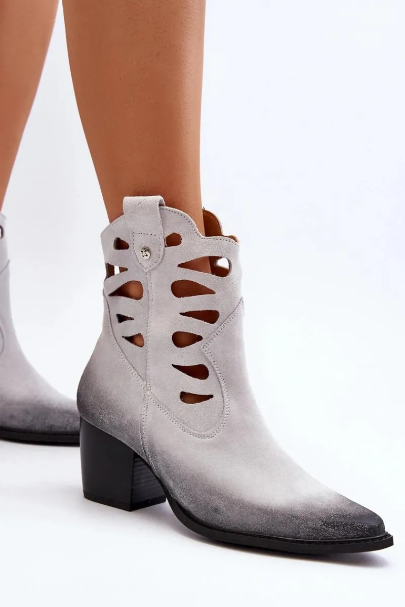 Botki Wiosenne|Botki Maciejka>Maciejka Skórzane Botki Z Wycięciami 06412-11 Białe