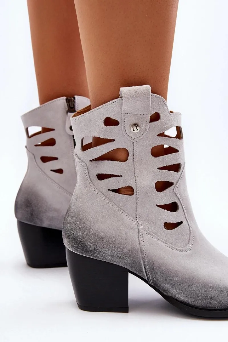 Botki Wiosenne|Botki Maciejka>Maciejka Skórzane Botki Z Wycięciami 06412-11 Białe