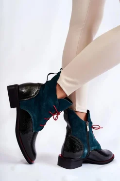 Botki Sznurowane|Czarne Botki><noscript><img width=