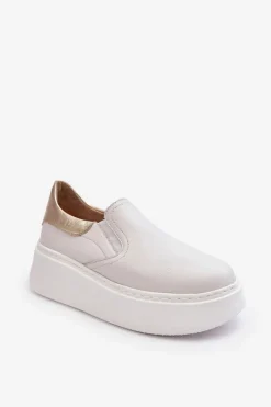 Best Skórzane Buty Sportowe Damskie na Platformie Białe Lemar Manish Damskie Sneakersy Damskie