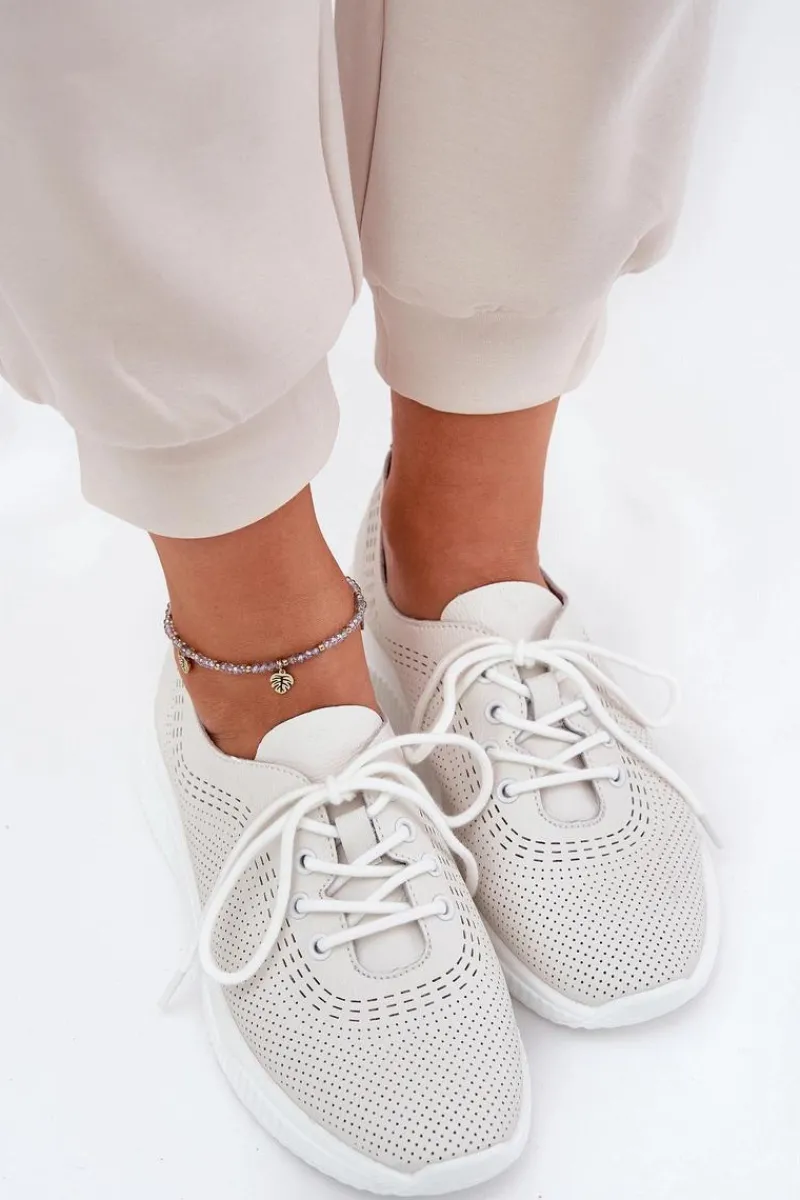 Online Skórzane Buty Sportowe Damskie Vinceza 41472 Białe Damskie Sneakersy Damskie