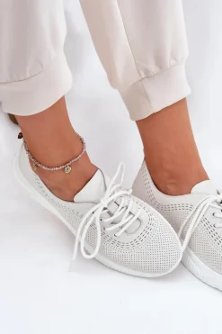 Online Skórzane Buty Sportowe Damskie Vinceza 41472 Białe Damskie Sneakersy Damskie