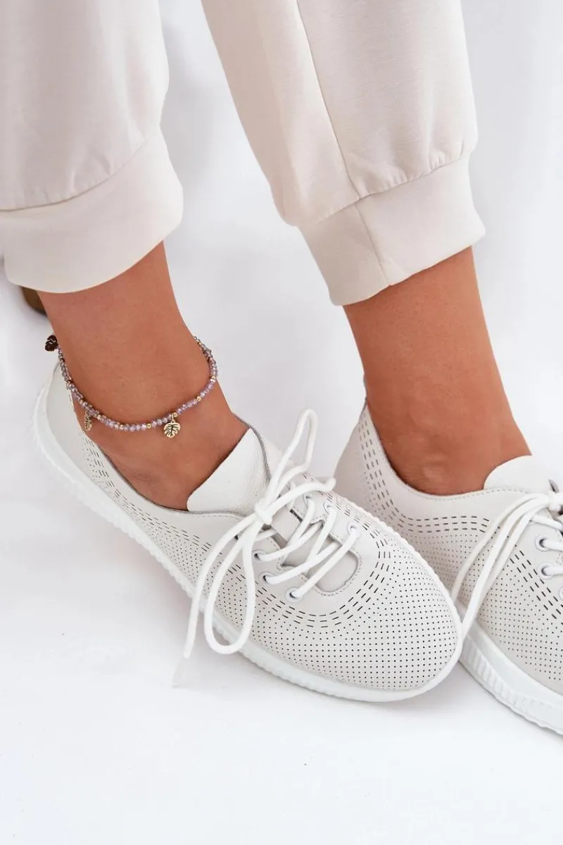 Online Skórzane Buty Sportowe Damskie Vinceza 41472 Białe Damskie Sneakersy Damskie