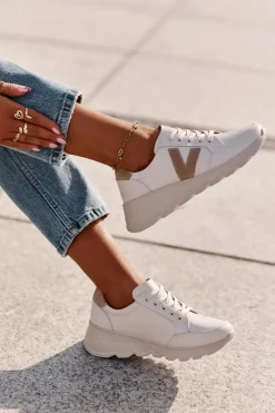 Buty Sportowe Na Platformie|Sneakersy Damskie>Buty damskie Vinceza Skórzane Buty Sportowe Damskie Vinceza 7918 Beżowe