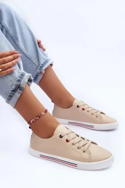 Discount Skórzane Buty Sportowe Damskie Beżowe Mossaia Damskie Buty Sportowe Na Platformie|Sneakersy Damskie