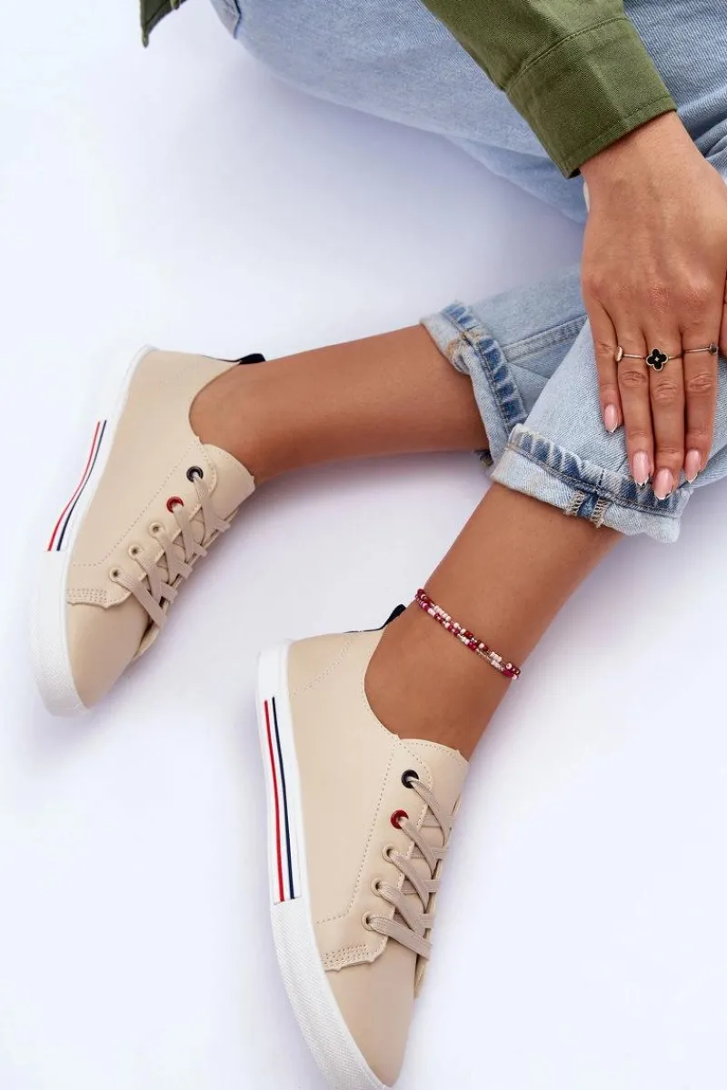 Discount Skórzane Buty Sportowe Damskie Beżowe Mossaia Damskie Buty Sportowe Na Platformie|Sneakersy Damskie