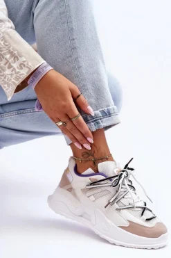 Buty Sportowe Na Platformie|Sneakersy Damskie>Boto Skórzane Buty Sportowe Na Platformie Białe Sifel